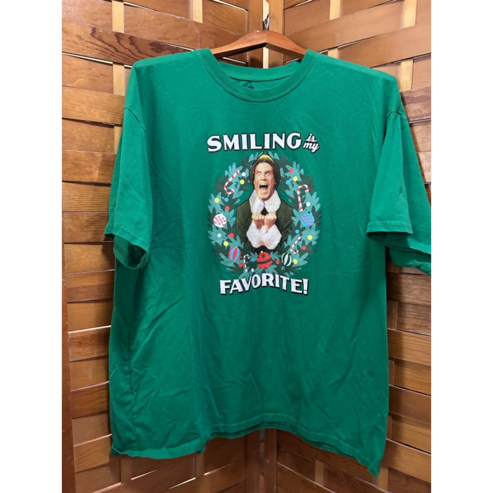 Elf Buddy‎ the Elf Smiling is My Favorite Green T Shirt Size XXL